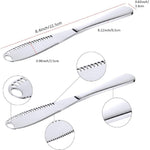 Galuxia Stainless Steel Butter Spreader Knife With Handle, 3 In 1 Curler Slicer Knife, Butter Knife Spreader And Curler With Holes And Serrated Edge Cheese Knife  Kitchen Gadgets