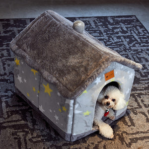 Galuxia Foldable Dog House Pet Cat Bed Winter Dog Villa Sleep Kennel Removable Nest Warm Enclosed Cave Sofa Pets Supplies