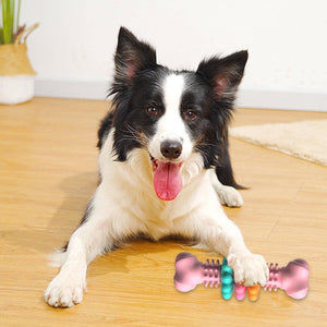 Galuxia Dog Chew Toy Dog Bone Type  Dogs Teeth Cleaning Toys Indestructible TPR Bone Chewing Bite Resistant Teething Toys  Pet Products