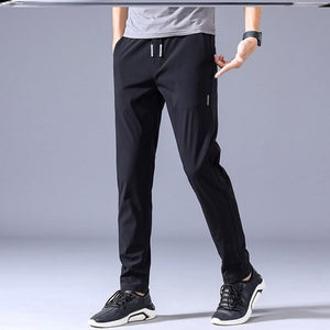 Galuxia Drawstring Trousers Thin Casual Pants Korean Version Loose Straight Sweatpants Mens Clothing