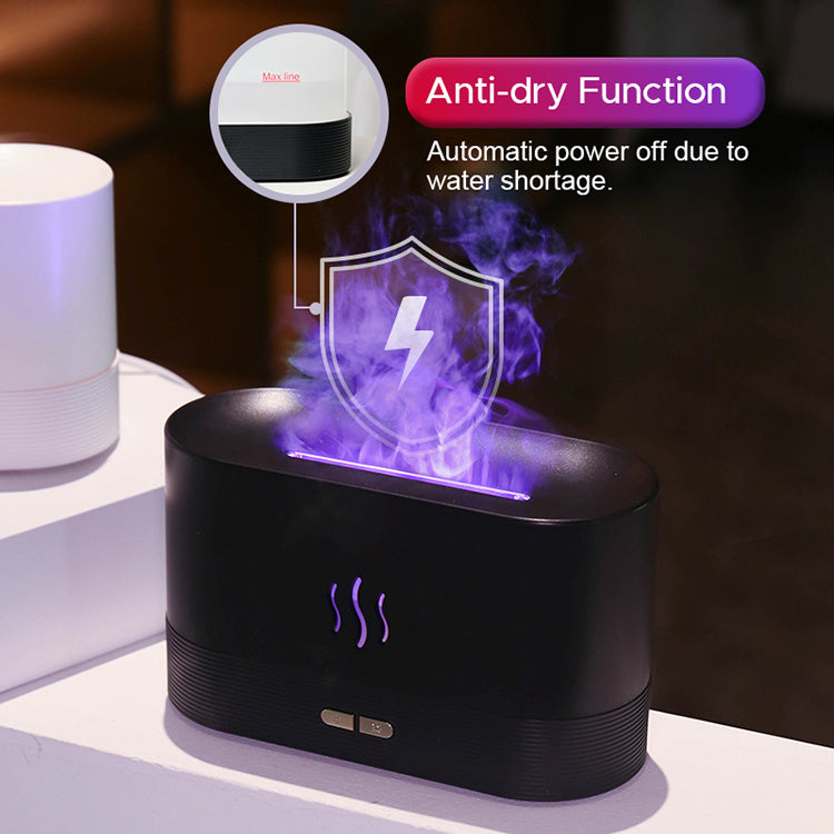 Galuxia 2022 Best Selling USB Ultrasonic Flame Humidifier Led RGB Colorful Essential Oil Fire Flame Aroma Diffuser