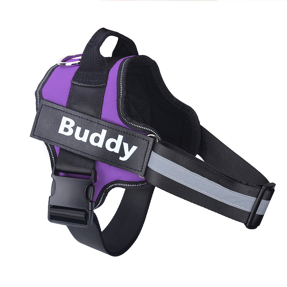 Galuxia Personalized Dog Harness NO PULL Reflective Breathable Adjustable Pet Harness Vest For Small Large Dog Custom Patch Pet Supplies