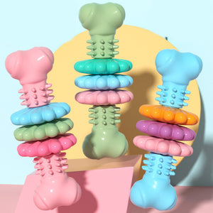 Galuxia Dog Chew Toy Dog Bone Type  Dogs Teeth Cleaning Toys Indestructible TPR Bone Chewing Bite Resistant Teething Toys  Pet Products