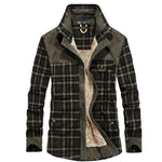 Galuxia Winter Jacket Men Thicken Warm Fleece Jackets Coats Pure Cotton Plaid Jacket Military Clothes