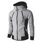 GaluxiaMen's Zip UP Hooded Jacket Fake Two Piece Sports Cardigan Casual Slim Sweatshirt Jacket