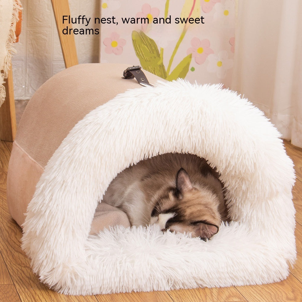 Galuxia New Splice Portable Pet Nest Portable Autumn And Winter Warm Dog Nest Moisture-proof Long Fur Cat Nest Cross Border Pet Nest