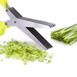Galuxia Multifunctional Multi-layer Green Onion Scissors Stainless Steel Onion Cutting Knife Herb Seaweed Spice Scissors Kitchen Scissor Kitchen Gadgets