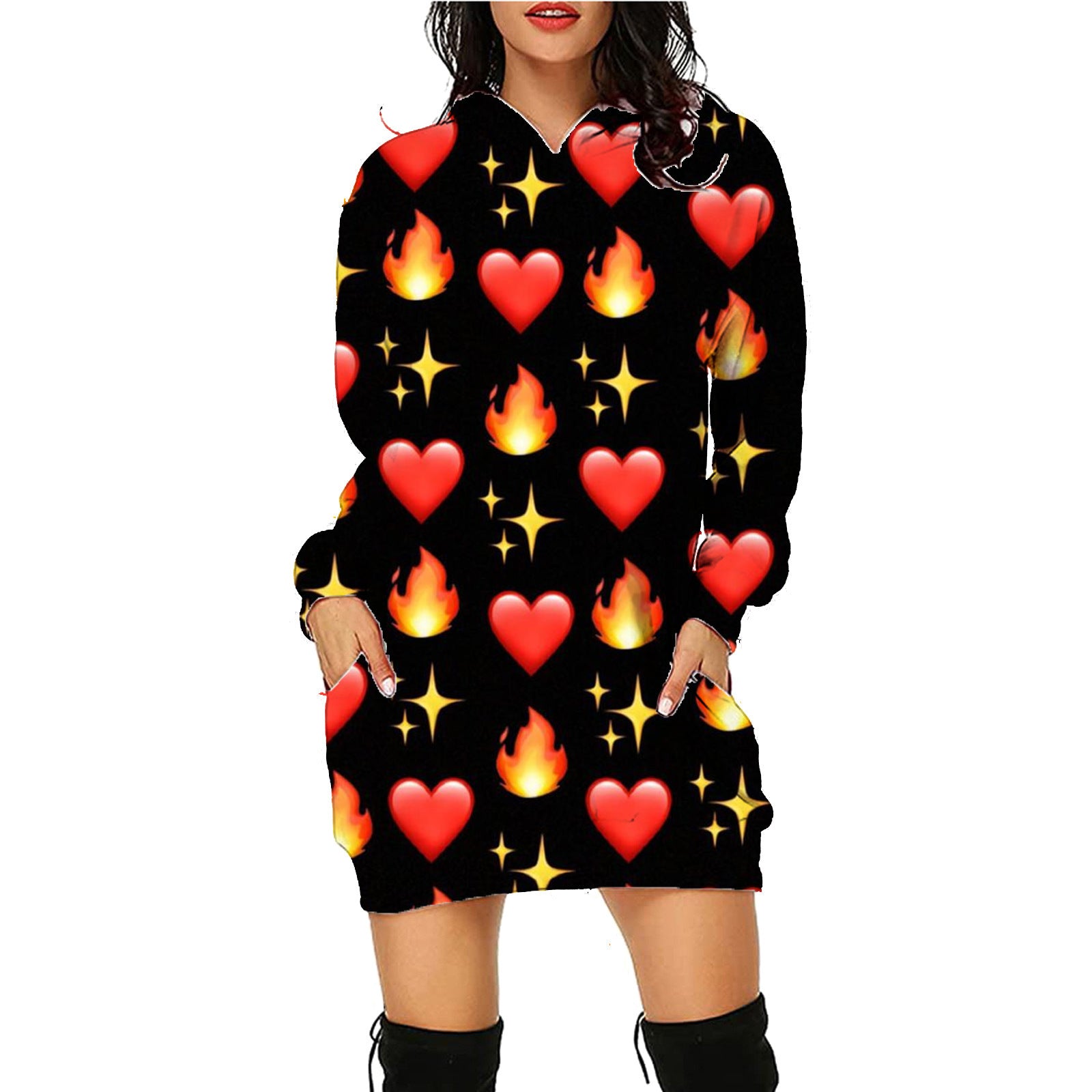 Galuxia Halloween Print Long Hoodie – Women’s Sweater with Pockets