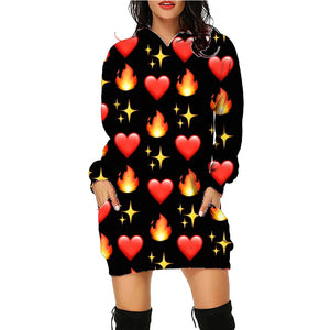 Galuxia Halloween Print Long Hoodie – Women’s Sweater with Pockets