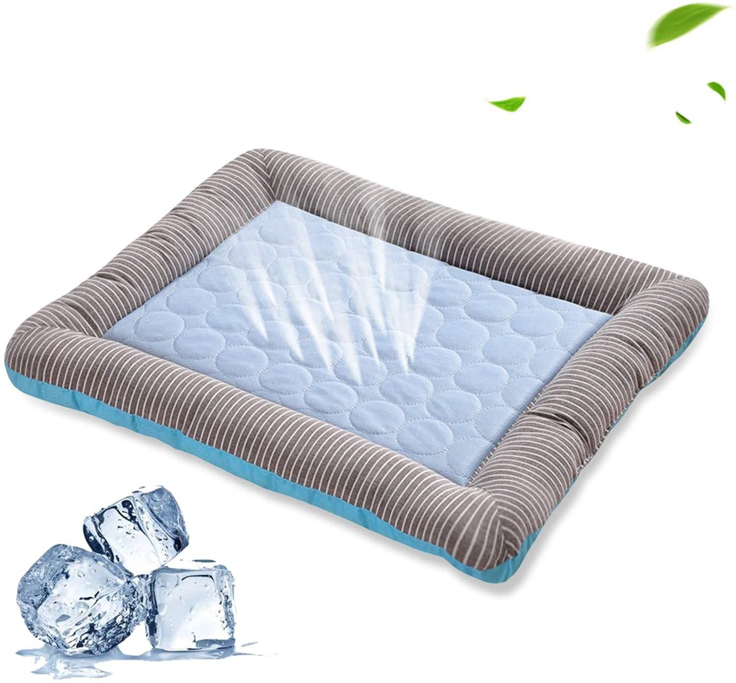 Galuxia Pet Cooling Pad Bed For Dogs Cats Puppy Kitten Cool Mat Pet Blanket Ice Silk Material Soft For Summer Sleeping  Blue Breathable
