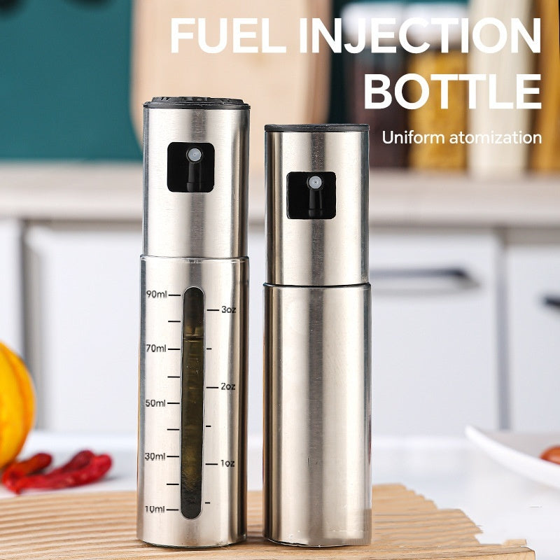 Galuxia Fuel Spray Can Household Kitchen Supplies Artifact Stainless Steel Oil Injection Bottle Spice Bottle Spray Press Type Barbecue Oil Bottle Kitchen Gadgets