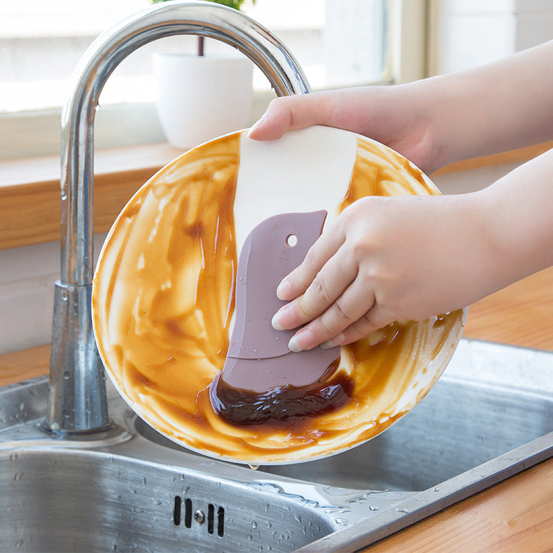 Galuxia Cute Penguin Shape Baking Soft Blade Scraper Oil Dish Plate Scraping Kitchen Gadget Dirty Stains Cleaning Wiping Board Squeegee Kitchen Gadgets
