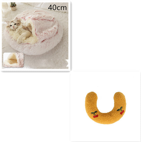 Galuxia 2 In 1 Dog And Cat Bed Pet Winter Bed Round Plush Warm Bed House Soft Long Plush Pets Bed Pet Products