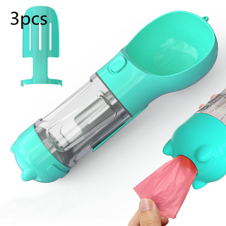 Galuxia Pet Water Bottle Feeder Bowl Garbage Bag Storage Portable Pet Outdoor Travel 3 In 1 Dog Water Bottle