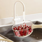 Galuxia Fruit Drain Basket With Lid Vegetable Washing Bowl Foldable Handle Cleaning Colander Plastic Refrigerator Crisper Kitchen Box Kitchen Gadgets
