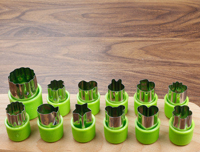 Galuxia Star Heart Shape Vegetables Cutter Plastic Handle 3Pcs Portable Cook Tools Stainless Steel Fruit Cutting Die Kitchen Gadgets