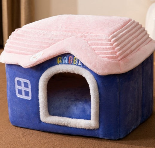 Galuxia Foldable Dog House Pet Cat Bed Winter Dog Villa Sleep Kennel Removable Nest Warm Enclosed Cave Sofa Pets Supplies