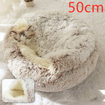 Galuxia 2 In 1 Dog And Cat Bed Pet Winter Bed Round Plush Warm Bed House Soft Long Plush Pets Bed Pet Products