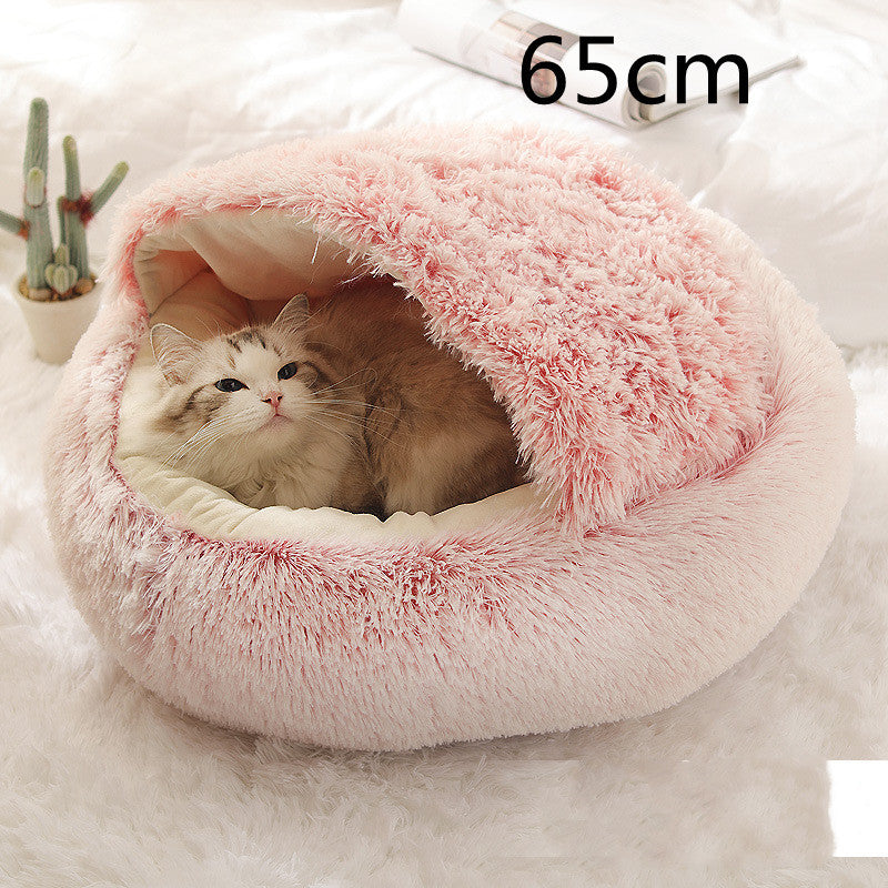 Galuxia 2 In 1 Dog And Cat Bed Pet Winter Bed Round Plush Warm Bed House Soft Long Plush Pets Bed Pet Products