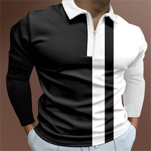 Galuxia Men's POLO Shirt Striped Printed Short Sleeve T-Shirt Lapel Shirt