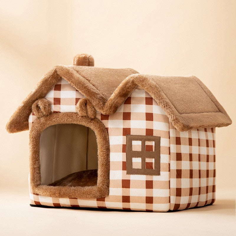 Galuxia Foldable Dog House Pet Cat Bed Winter Dog Villa Sleep Kennel Removable Nest Warm Enclosed Cave Sofa Pets Supplies