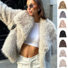 Galuxia Winter Plush Coat – Fashion Thicken Lapel Outerwear for Women