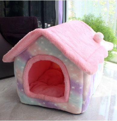 Galuxia Foldable Dog House Pet Cat Bed Winter Dog Villa Sleep Kennel Removable Nest Warm Enclosed Cave Sofa Pets Supplies