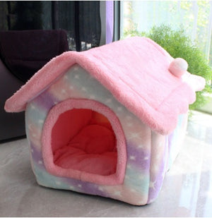 Galuxia Foldable Dog House Pet Cat Bed Winter Dog Villa Sleep Kennel Removable Nest Warm Enclosed Cave Sofa Pets Supplies