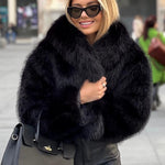 Galuxia Winter Plush Coat – Fashion Thicken Lapel Outerwear for Women