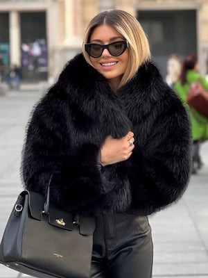 Galuxia Winter Plush Coat – Fashion Thicken Lapel Outerwear for Women