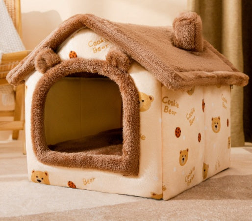 Galuxia Foldable Dog House Pet Cat Bed Winter Dog Villa Sleep Kennel Removable Nest Warm Enclosed Cave Sofa Pets Supplies