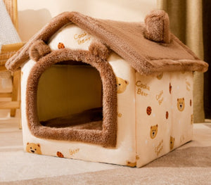 Galuxia Foldable Dog House Pet Cat Bed Winter Dog Villa Sleep Kennel Removable Nest Warm Enclosed Cave Sofa Pets Supplies