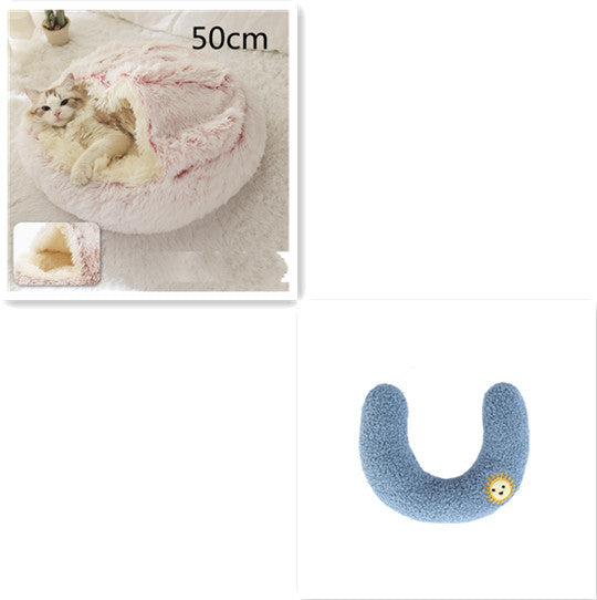 Galuxia 2 In 1 Dog And Cat Bed Pet Winter Bed Round Plush Warm Bed House Soft Long Plush Pets Bed Pet Products