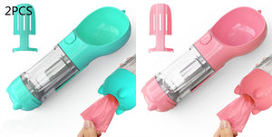 Galuxia Pet Water Bottle Feeder Bowl Garbage Bag Storage Portable Pet Outdoor Travel 3 In 1 Dog Water Bottle