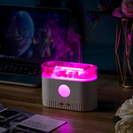 Galuxia Drop Shipping Factory Direct Humidifier Flame Salt Stone Aromatherapy Machine Essential Oil Colorful RGB Light Flame Aroma Diffuser