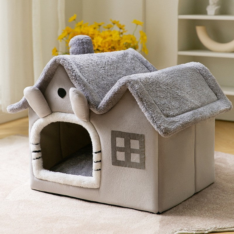 Galuxia Foldable Dog House Pet Cat Bed Winter Dog Villa Sleep Kennel Removable Nest Warm Enclosed Cave Sofa Pets Supplies