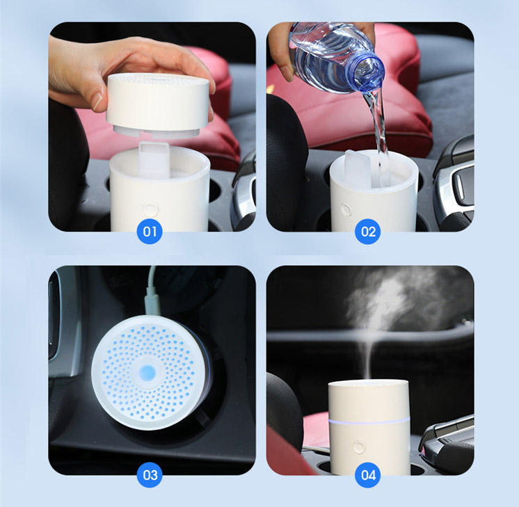 Galuxia Dropshipping Car Diffuser Aroma Ultrasonic Water Mist Humidifier Lighting Oils Diffuser Car Aroma Diffuer Humidifier