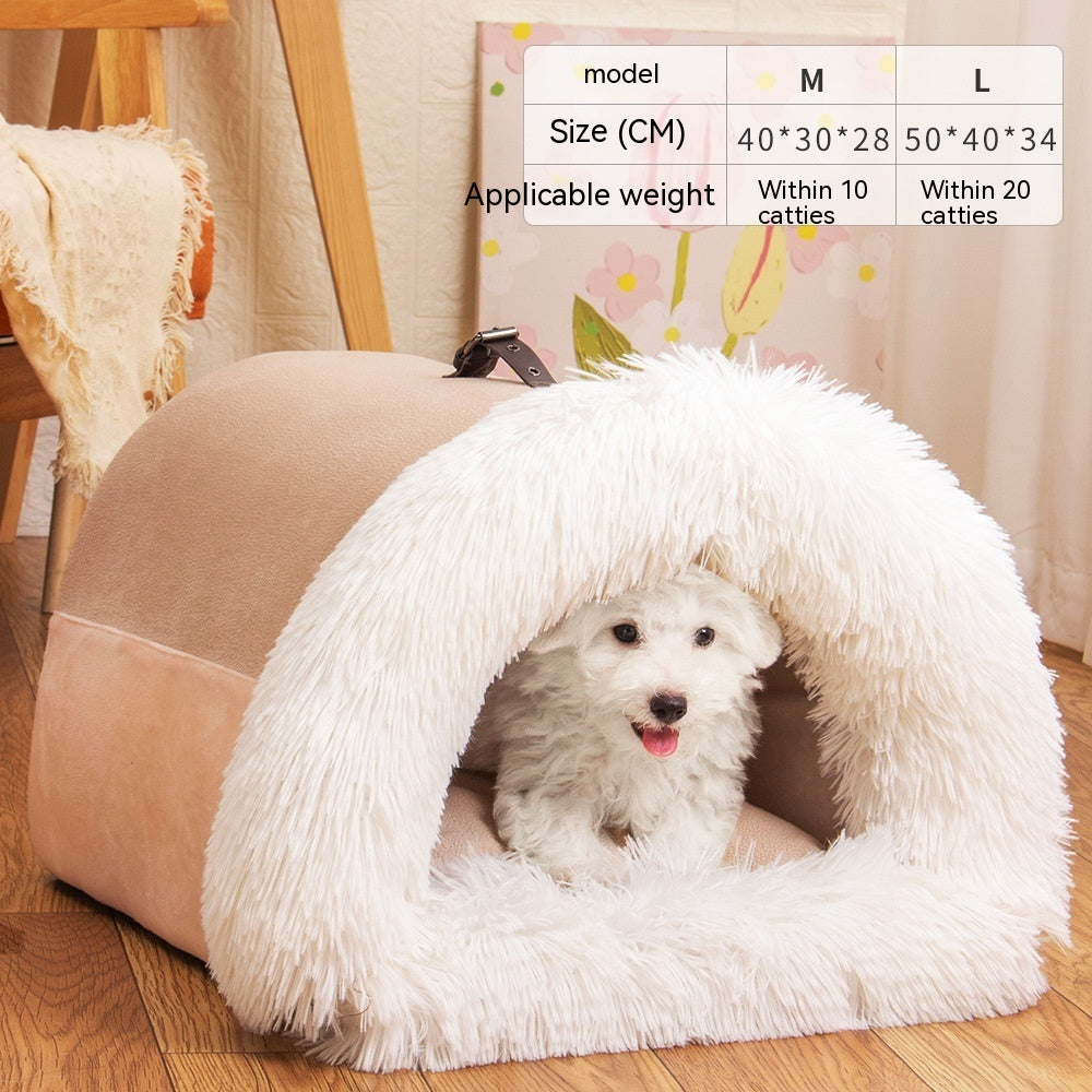 Galuxia New Splice Portable Pet Nest Portable Autumn And Winter Warm Dog Nest Moisture-proof Long Fur Cat Nest Cross Border Pet Nest