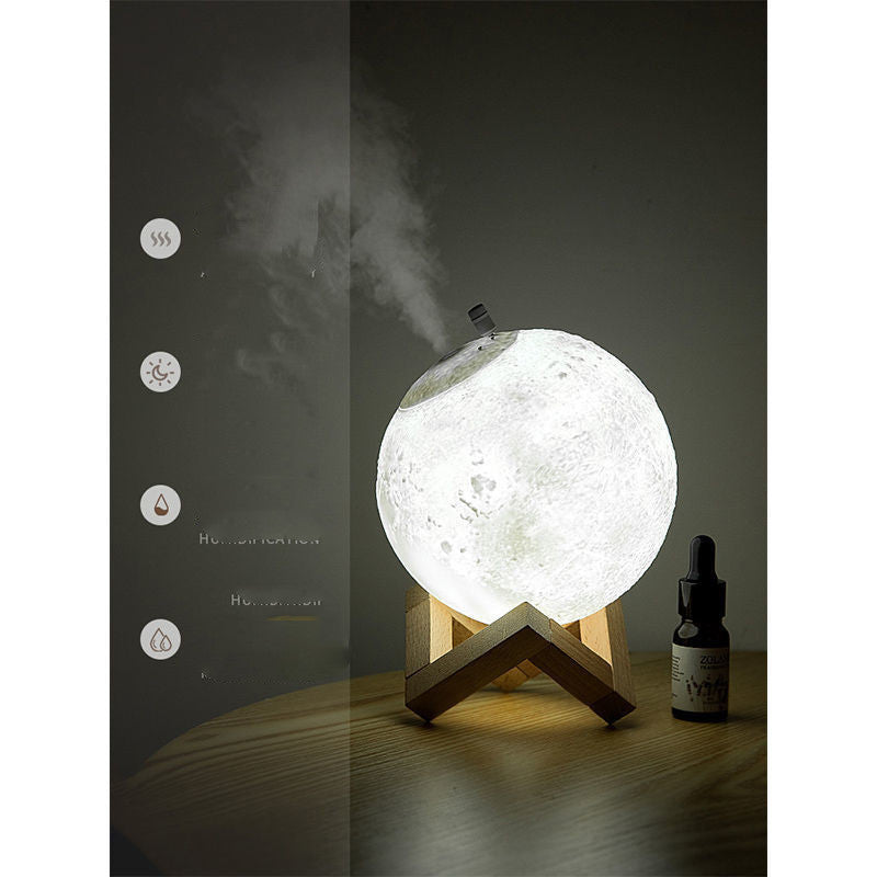 Galuxia Lunar Humidifier Night Light Bedroom Household Aromatherapy Moisturizing Spray Dormitory Bedside Mute Creative Gift
