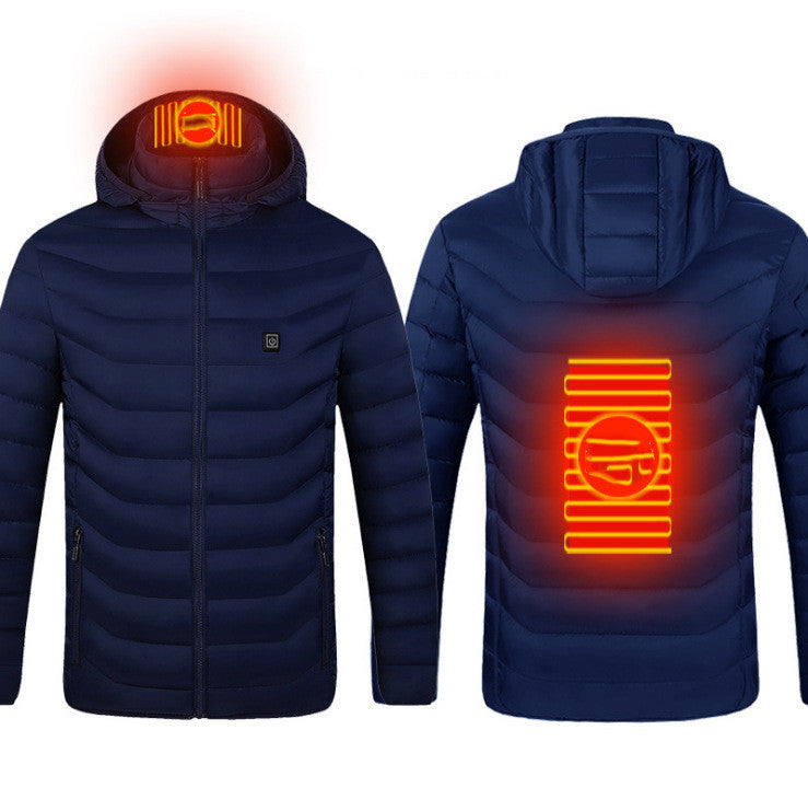 Galuxia New Heated Jacket Coat USB Electric Jacket Cotton Coat Heater Thermal Clothing Heating Vest Men's Clothes Winter