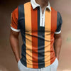 Galuxia Men's POLO Shirt Striped Printed Short Sleeve T-Shirt Lapel Shirt
