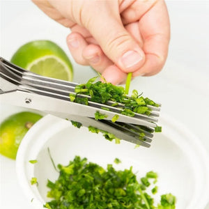 Galuxia Multifunctional Multi-layer Green Onion Scissors Stainless Steel Onion Cutting Knife Herb Seaweed Spice Scissors Kitchen Scissor Kitchen Gadgets