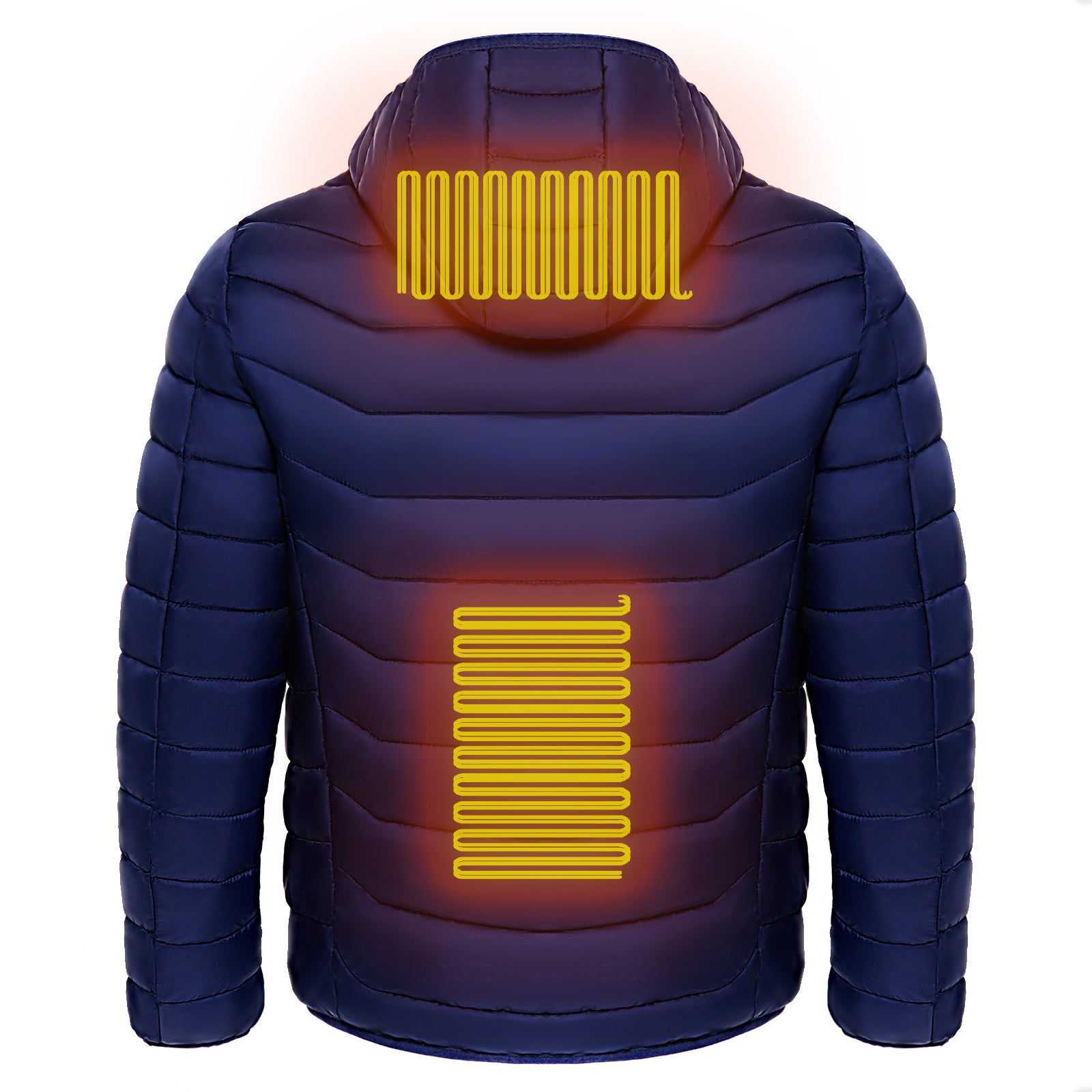 Galuxia Men Heated Puffer Jacket Electric Heating Coat Insulated Hood Windbreaker 9Heat Zones