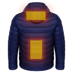 Galuxia Men Heated Puffer Jacket Electric Heating Coat Insulated Hood Windbreaker 9Heat Zones