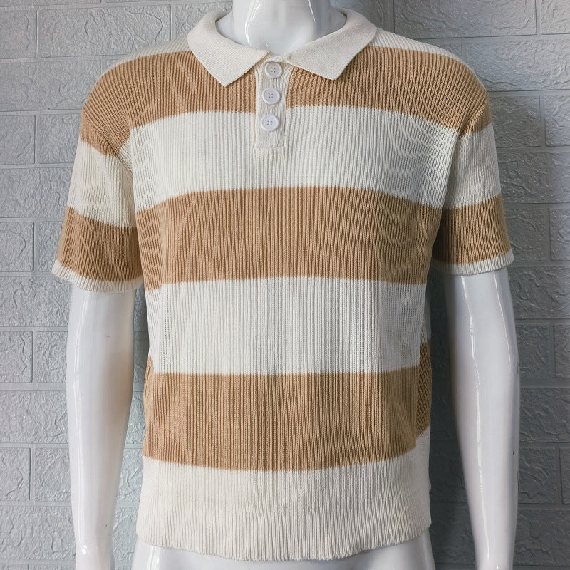 Galuxia Mens Clothing Summer Fashion Lapel Sweater Short Sleeve Men Clothing Men Wears