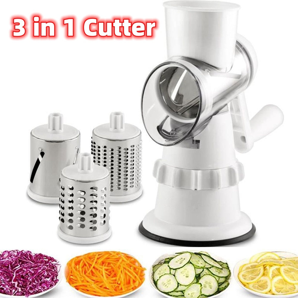 Galuxia 3 In 1 Vegetable Slicer Manual Kitchen Accessories Grater For Vegetable Cutter Round Chopper Mandolin Shredder Potato Home Kitchen Supplies Kitchen Gadgets