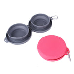 Galuxia Rubber Foldable Double Bowl Pet Feeding Bowl Pets Supplies Dog Cat Bowls