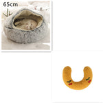 Galuxia 2 In 1 Dog And Cat Bed Pet Winter Bed Round Plush Warm Bed House Soft Long Plush Pets Bed Pet Products