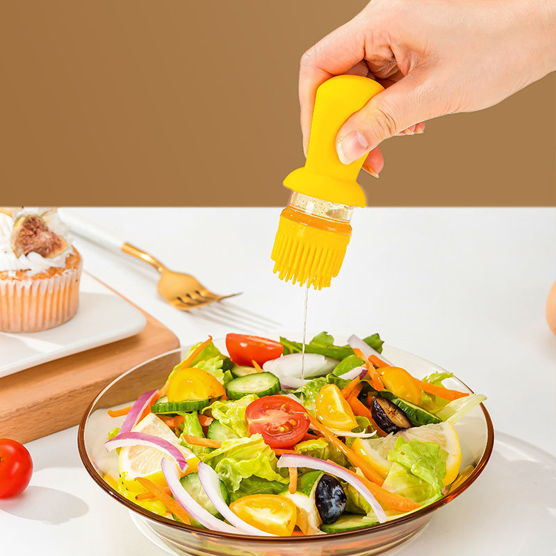Galuxia 2 In 1 Oil Dispenser With Silicon Brush BBQ Oil Spray Glass Bottle Silicone For Barbecue Cooking Seasoning Bottle Kitchen Gadgets