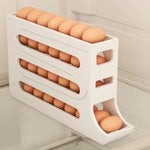 Galuxia Refrigerator 4-Layer Automatic Egg Roller Sliding Egg Tray Refrigerator Side Door Large Capacity Holder Egg Storage Box Kitchen Gadgets